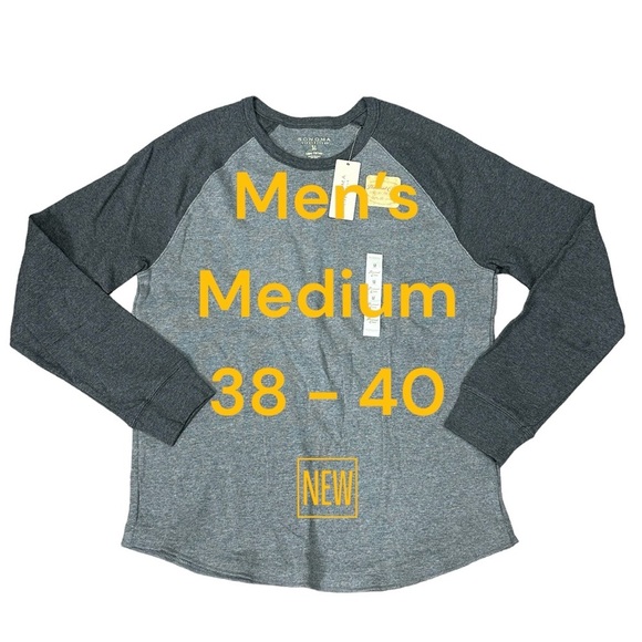 Men's Sonoma Medium 38 - 40 Crew Thermal Shirt Grey Charcoal Waffle Knit NWT - Picture 2 of 8
